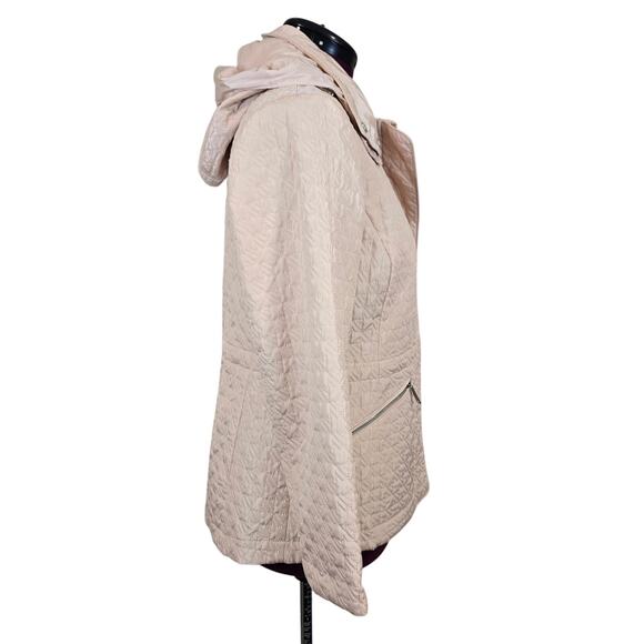 Women's BCBGeneration Pale Pink Full Zip Hooded Quilted Jacket | Size Large - Picture 2 of 10